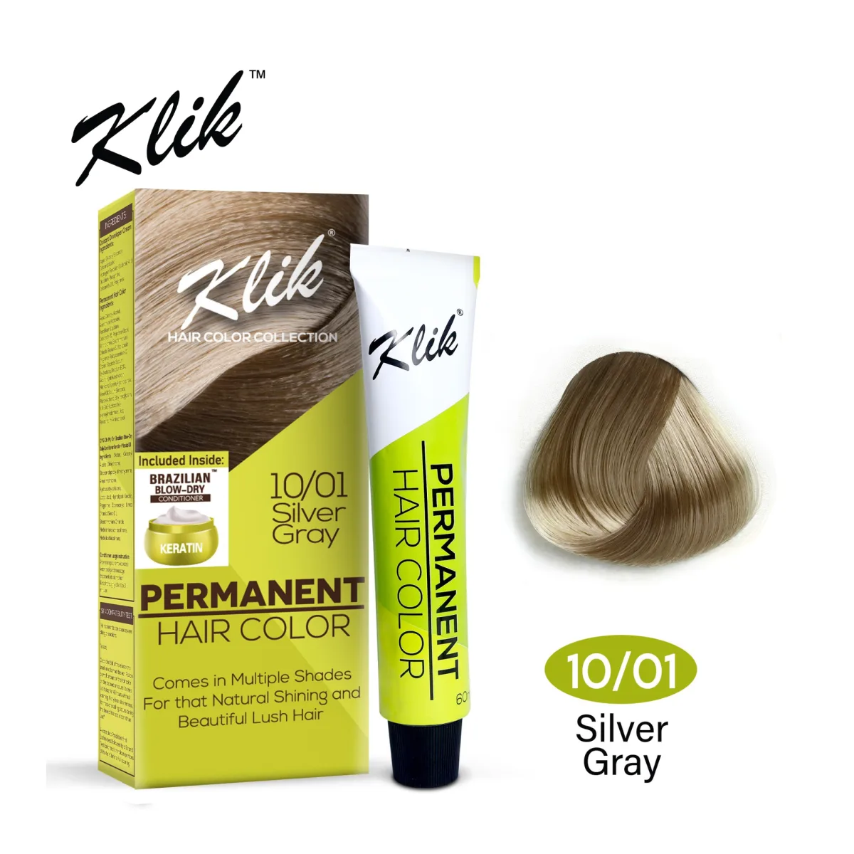 KLIK Hair Color 100ml - 10.01 Silver Gray