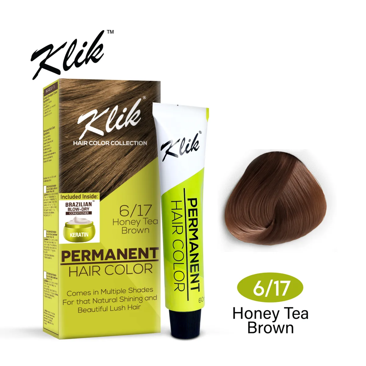 KLIK Hair Color 100ml - 6.17 Honey Tea Brown
