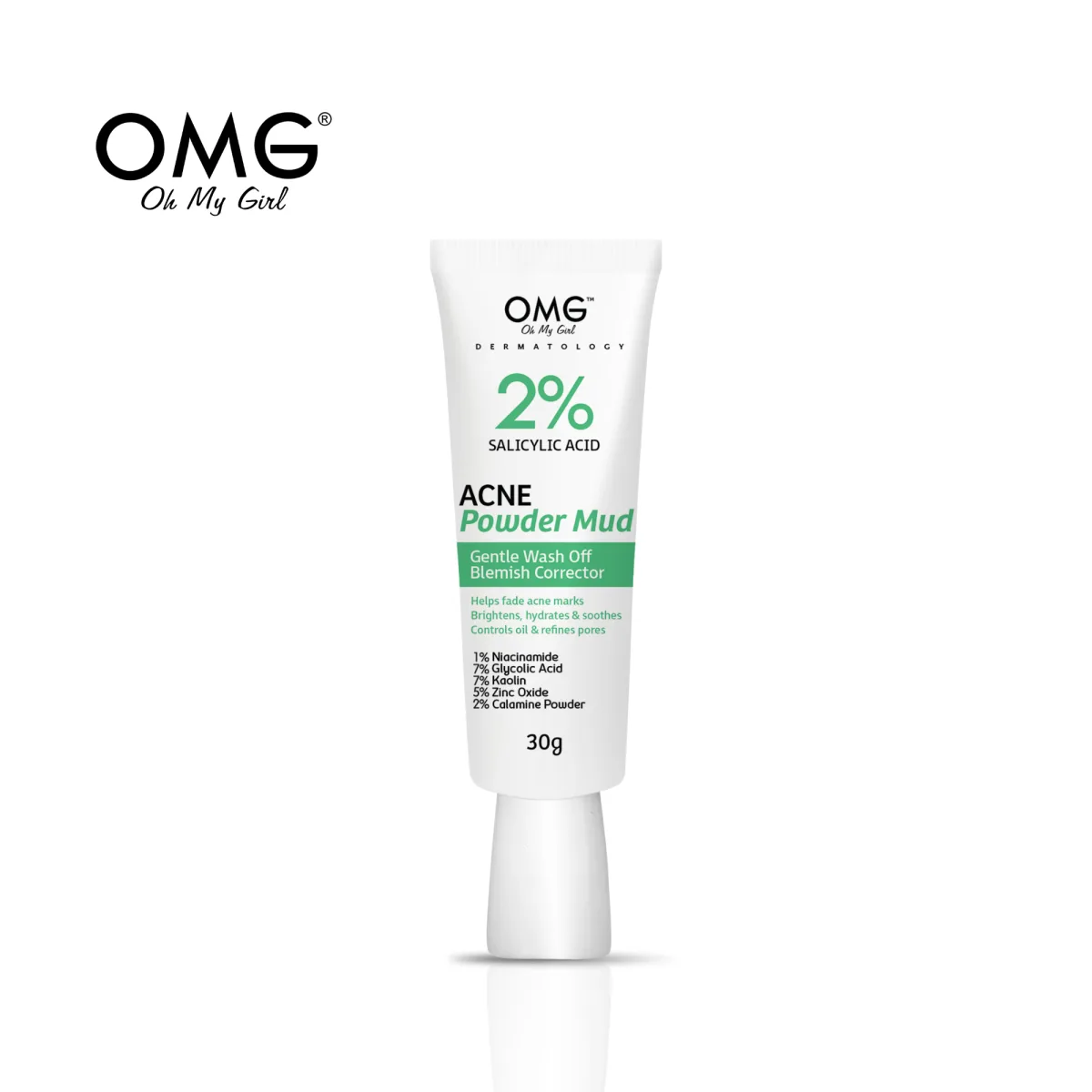 OMG DERMATOLOGY 2% SALICYLIC ACID POWDER MUD CREAM 30g