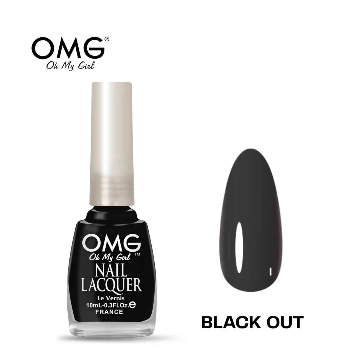 OMG NAIL POLISH REGULAR 10ML - BLACK OUT
