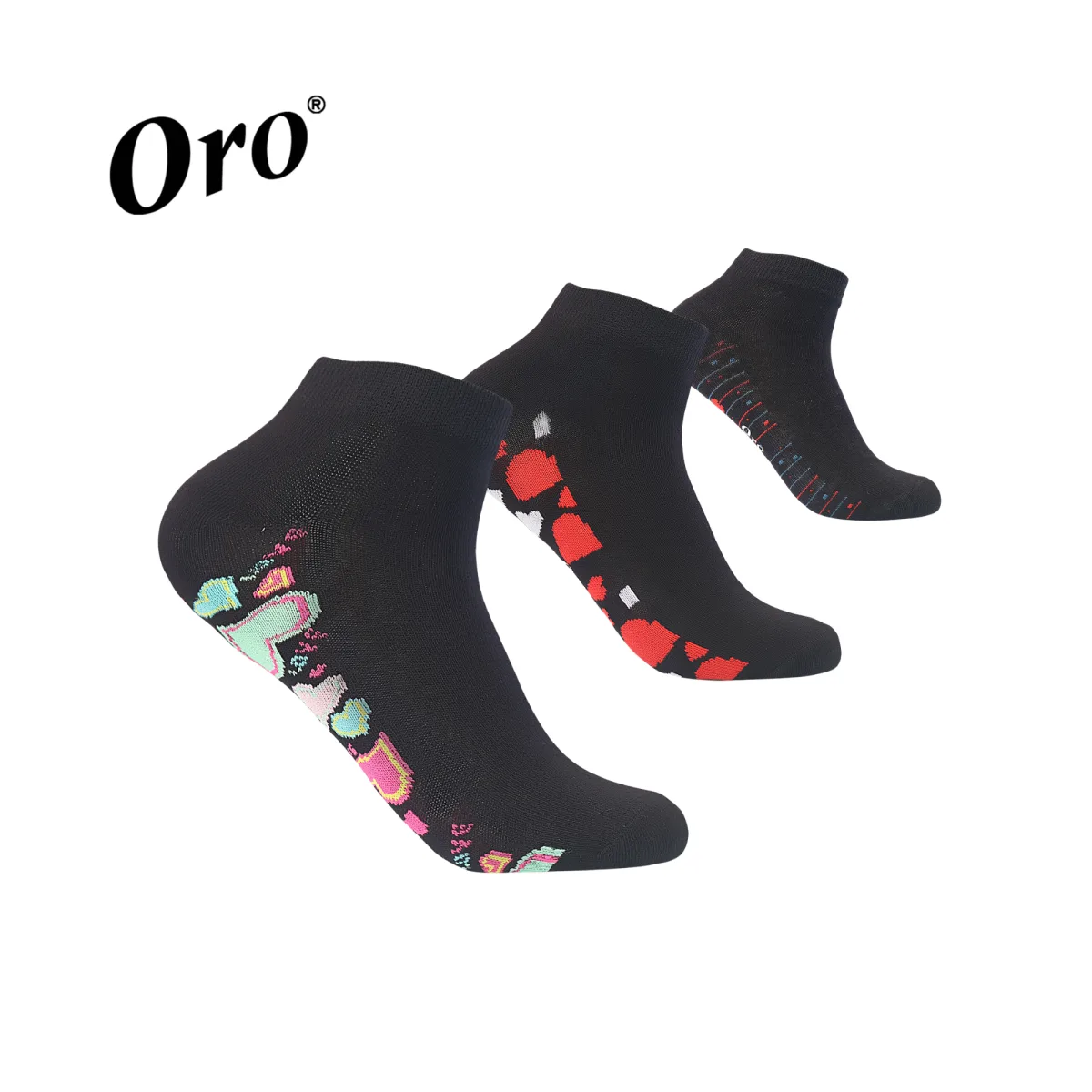 ORO Anti Odor 3 Pairs Women Plain Socks (LH24-25-26)