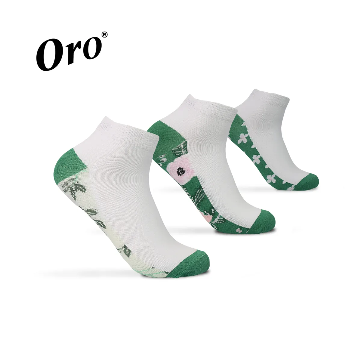 ORO Anti Odor 3 Pairs Women Plain Socks (LH39-40-41)